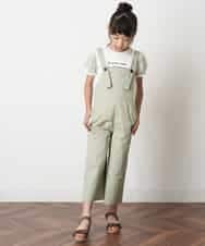 KJEHM04034 a.v.v KIDS(アー・ヴェ・ヴェ) [100-130]ワイドシルエットサロペット カーキ