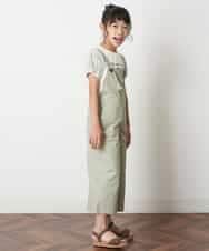 KJEHM04034 a.v.v KIDS(アー・ヴェ・ヴェ) [100-130]ワイドシルエットサロペット カーキ