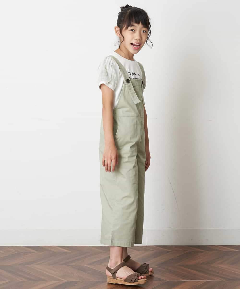 KJEHM04034 a.v.v KIDS(アー・ヴェ・ヴェ) [100-130]ワイドシルエットサロペット カーキ