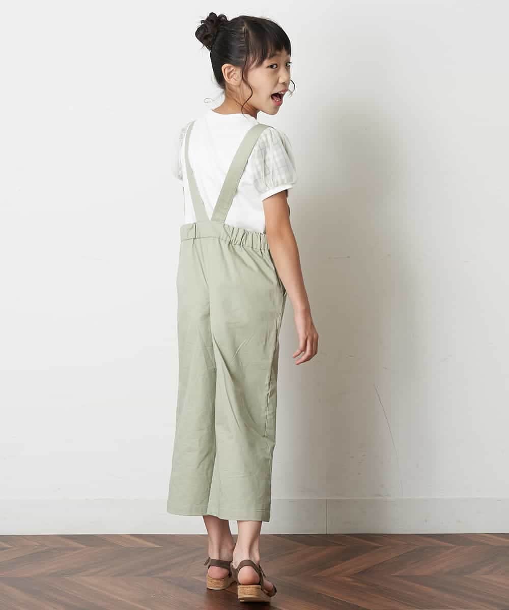 KJEHM04034 a.v.v KIDS(アー・ヴェ・ヴェ) [100-130]ワイドシルエットサロペット カーキ