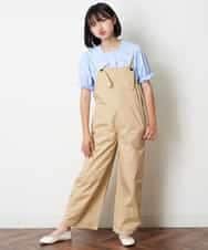 KJEHM04034 a.v.v KIDS(アー・ヴェ・ヴェ) [100-130]ワイドシルエットサロペット カーキ