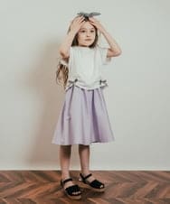 KJEHP20034 a.v.v KIDS(アー・ヴェ・ヴェ) [100-130]サイドドロストリボンワンピース ラベンダー