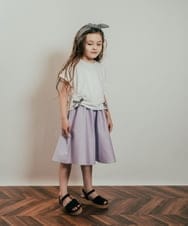 KJEHP20034 a.v.v KIDS(アー・ヴェ・ヴェ) [100-130]サイドドロストリボンワンピース ブラック