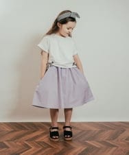 KJEHP20034 a.v.v KIDS(アー・ヴェ・ヴェ) [100-130]サイドドロストリボンワンピース ブラック