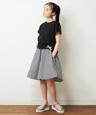 KJEHP20034 a.v.v KIDS(アー・ヴェ・ヴェ) [100-130]サイドドロストリボンワンピース ブラック