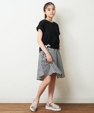KJEHP20034 a.v.v KIDS(アー・ヴェ・ヴェ) [100-130]サイドドロストリボンワンピース ブラック
