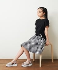 KJEHP20034 a.v.v KIDS(アー・ヴェ・ヴェ) [100-130]サイドドロストリボンワンピース ブラック