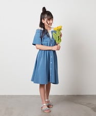 KJEHV20039 a.v.v KIDS(アー・ヴェ・ヴェ) [100-130]レイヤード風オフショルワンピース ブラック