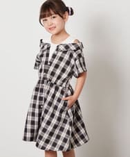 KJEHV20039 a.v.v KIDS(アー・ヴェ・ヴェ) [100-130]レイヤード風オフショルワンピース ブラック