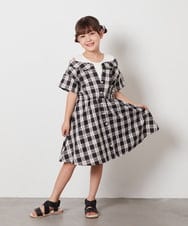 KJEHV20039 a.v.v KIDS(アー・ヴェ・ヴェ) [100-130]レイヤード風オフショルワンピース ブラック