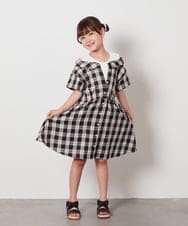 KJEHV20039 a.v.v KIDS(アー・ヴェ・ヴェ) [100-130]レイヤード風オフショルワンピース ブラック