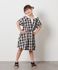 KJEHV20039 a.v.v KIDS(アー・ヴェ・ヴェ) [100-130]レイヤード風オフショルワンピース ブラック