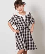 KJEHV20044 a.v.v KIDS(アー・ヴェ・ヴェ) [100-130]レイヤード風オフショルワンピース ブラック