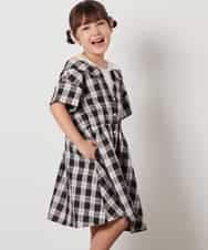 KJEHV20044 a.v.v KIDS(アー・ヴェ・ヴェ) [100-130]レイヤード風オフショルワンピース ブラック