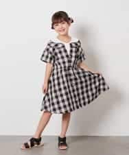 KJEHV20044 a.v.v KIDS(アー・ヴェ・ヴェ) [100-130]レイヤード風オフショルワンピース ブラック