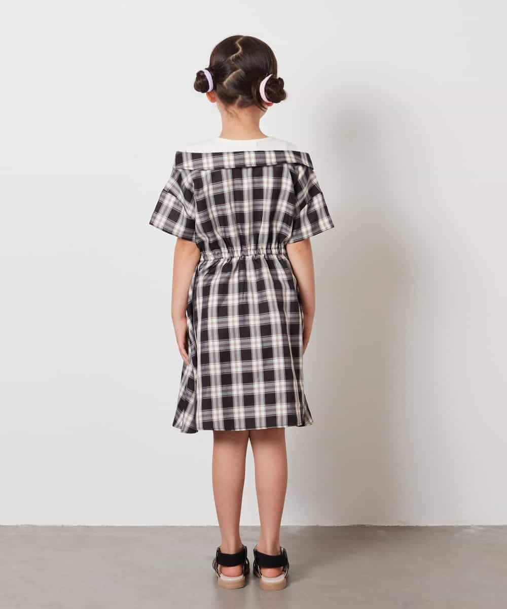 KJEHV20044 a.v.v KIDS(アー・ヴェ・ヴェ) [100-130]レイヤード風オフショルワンピース ブラック
