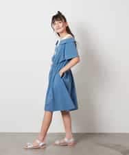 KJEHV20044 a.v.v KIDS(アー・ヴェ・ヴェ) [100-130]レイヤード風オフショルワンピース ブラック