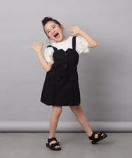 KJEHW21049 a.v.v KIDS(アー・ヴェ・ヴェ) [140-150]フロントボタンジャンスカ ブラック