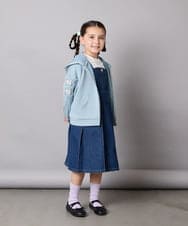 KJEJA30059 a.v.v KIDS(アー・ヴェ・ヴェ) [130-160]デニムプリーツジャンスカ ブルー