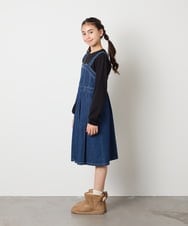 KJEJA30059 a.v.v KIDS(アー・ヴェ・ヴェ) [130-160]デニムプリーツジャンスカ ブルー