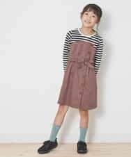 KJEJL04039 a.v.v KIDS(アー・ヴェ・ヴェ) [160]アシメフロントデザインドッキングワンピース[WEB限定サイズ] ブラウン