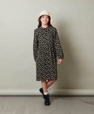 KJEJS30059 a.v.v KIDS(アー・ヴェ・ヴェ) [110-130]セーラーカラー花柄プリントワンピース グリーン
