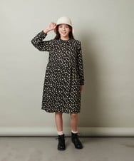 KJEJS30059 a.v.v KIDS(アー・ヴェ・ヴェ) [110-130]セーラーカラー花柄プリントワンピース グリーン