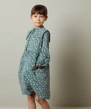 KJEJS30059 a.v.v KIDS(アー・ヴェ・ヴェ) [110-130]セーラーカラー花柄プリントワンピース グリーン