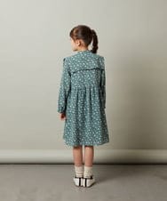 KJEJS30059 a.v.v KIDS(アー・ヴェ・ヴェ) [110-130]セーラーカラー花柄プリントワンピース グリーン