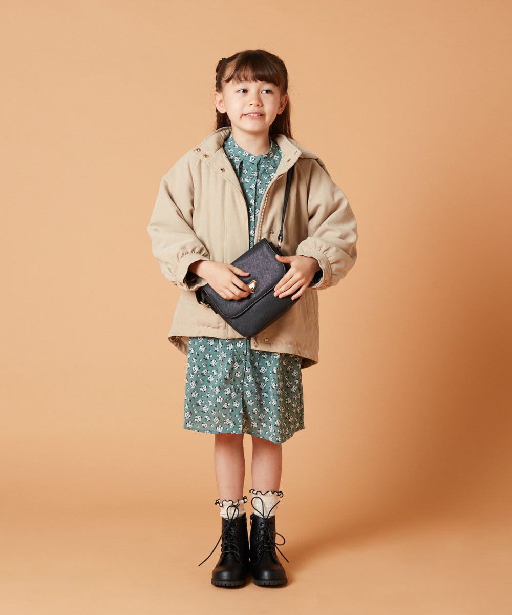 KJEJS30059 a.v.v KIDS(アー・ヴェ・ヴェ) [110-130]セーラーカラー花柄プリントワンピース グリーン