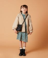 KJEJS30059 a.v.v KIDS(アー・ヴェ・ヴェ) [110-130]セーラーカラー花柄プリントワンピース グリーン