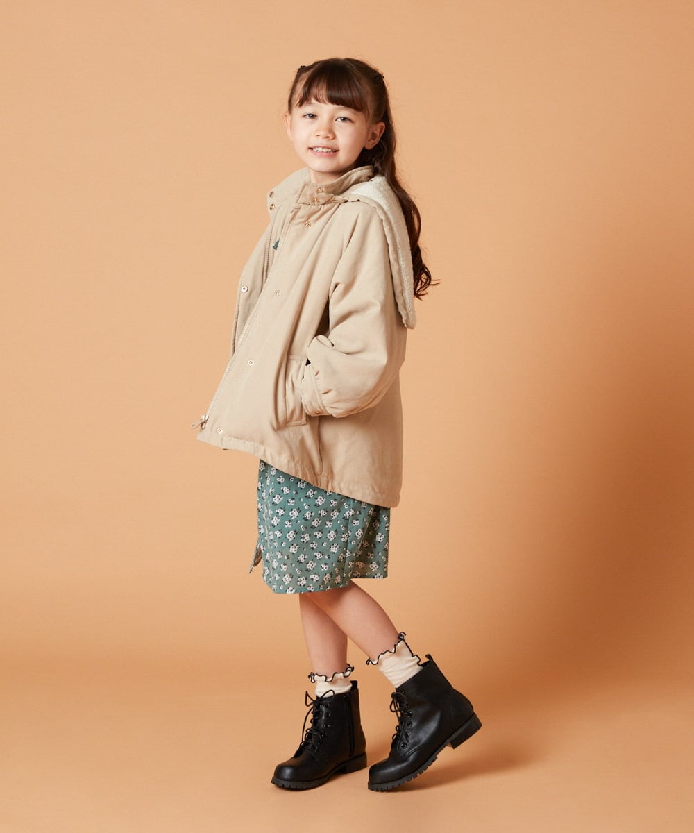 KJEJS30059 a.v.v KIDS(アー・ヴェ・ヴェ) [110-130]セーラーカラー花柄プリントワンピース グリーン