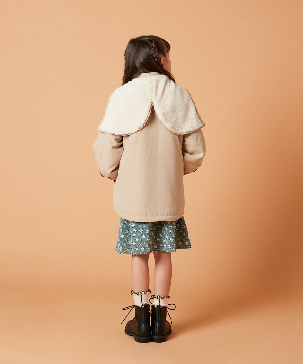 KJEJS30059 a.v.v KIDS(アー・ヴェ・ヴェ) [110-130]セーラーカラー花柄プリントワンピース グリーン