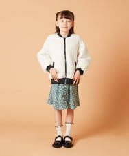 KJEJS30059 a.v.v KIDS(アー・ヴェ・ヴェ) [110-130]セーラーカラー花柄プリントワンピース グリーン