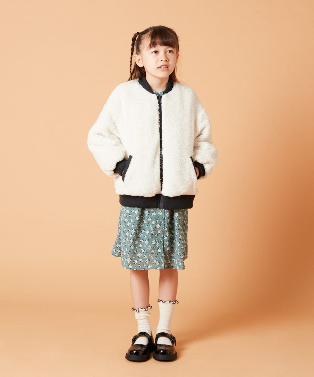 KJEJS30059 a.v.v KIDS(アー・ヴェ・ヴェ) [110-130]セーラーカラー花柄プリントワンピース グリーン