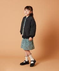 KJEJS30059 a.v.v KIDS(アー・ヴェ・ヴェ) [110-130]セーラーカラー花柄プリントワンピース グリーン