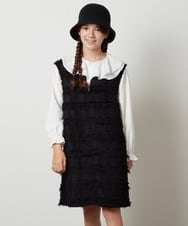 KJEJS34044 a.v.v KIDS(アー・ヴェ・ヴェ) [110-130]スリットネックアソートジャンパースカート ブラックレース