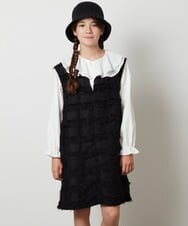 KJEJS34044 a.v.v KIDS(アー・ヴェ・ヴェ) [110-130]スリットネックアソートジャンパースカート ブラック
