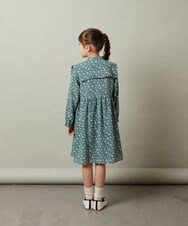 KJEJT30064 a.v.v KIDS(アー・ヴェ・ヴェ) [140-150]セーラーカラー花柄プリントワンピース ブラック