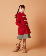 KJEJT31049 a.v.v KIDS(アー・ヴェ・ヴェ) [140-150]グレンチェックドッキングワンピ ブラック