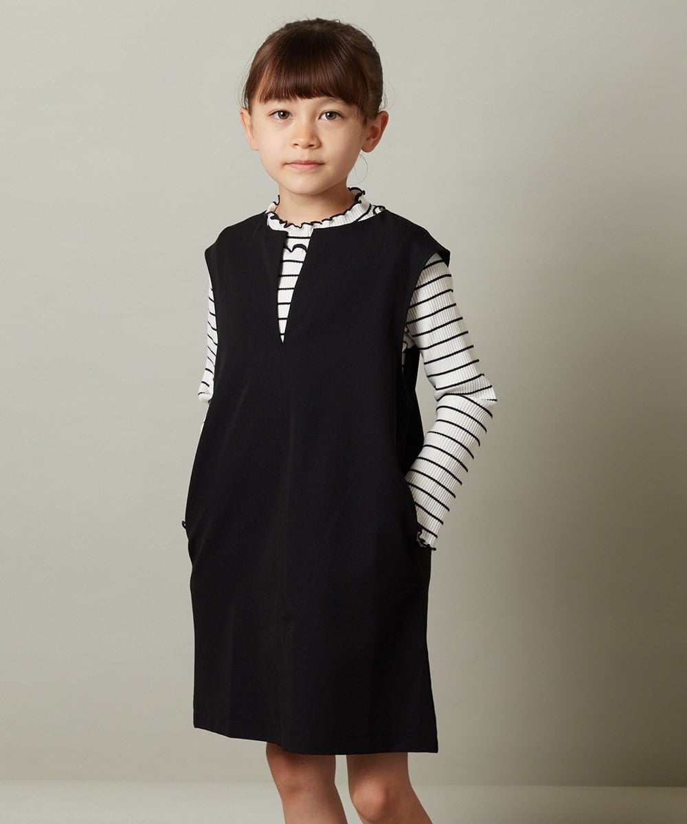 KJEJU34054 a.v.v KIDS(アー・ヴェ・ヴェ) [160]スリットネックアソートジャンパースカート ベージュ