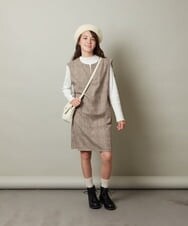 KJEJU34054 a.v.v KIDS(アー・ヴェ・ヴェ) [160]スリットネックアソートジャンパースカート ベージュ