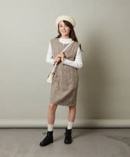 KJEJU34054 a.v.v KIDS(アー・ヴェ・ヴェ) [160]スリットネックアソートジャンパースカート ベージュ