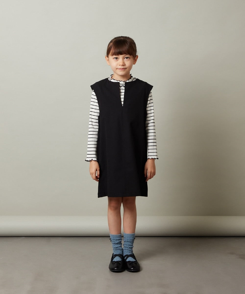 KJEJU34054 a.v.v KIDS(アー・ヴェ・ヴェ) [160]スリットネックアソートジャンパースカート ベージュ