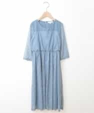 KJEKG64079 a.v.v KIDS(アー・ヴェ・ヴェ) [100-130]【結婚式・パーティードレス】フラワーレースワンピース[WEB限定サイズ] ライトブルー
