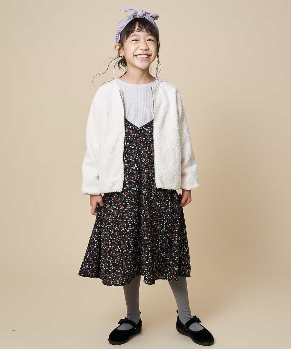 KJEKJ10034 a.v.v KIDS(アー・ヴェ・ヴェ) [100-130]フラワープリントキャミワンピース[WEB限定サイズ] ブラック