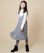 KJEKJ10034 a.v.v KIDS(アー・ヴェ・ヴェ) [100-130]フラワープリントキャミワンピース[WEB限定サイズ] ブラック