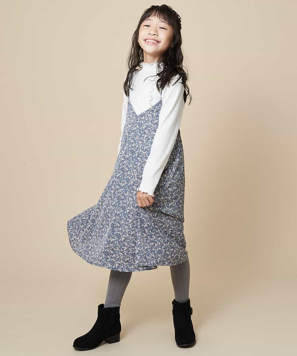KJEKJ10034 a.v.v KIDS(アー・ヴェ・ヴェ) [100-130]フラワープリントキャミワンピース[WEB限定サイズ] ブラック