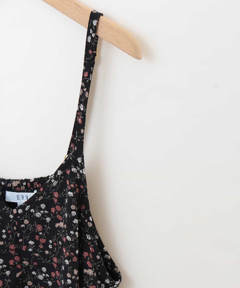 KJEKJ10034 a.v.v KIDS(アー・ヴェ・ヴェ) [100-130]フラワープリントキャミワンピース[WEB限定サイズ] ブラック