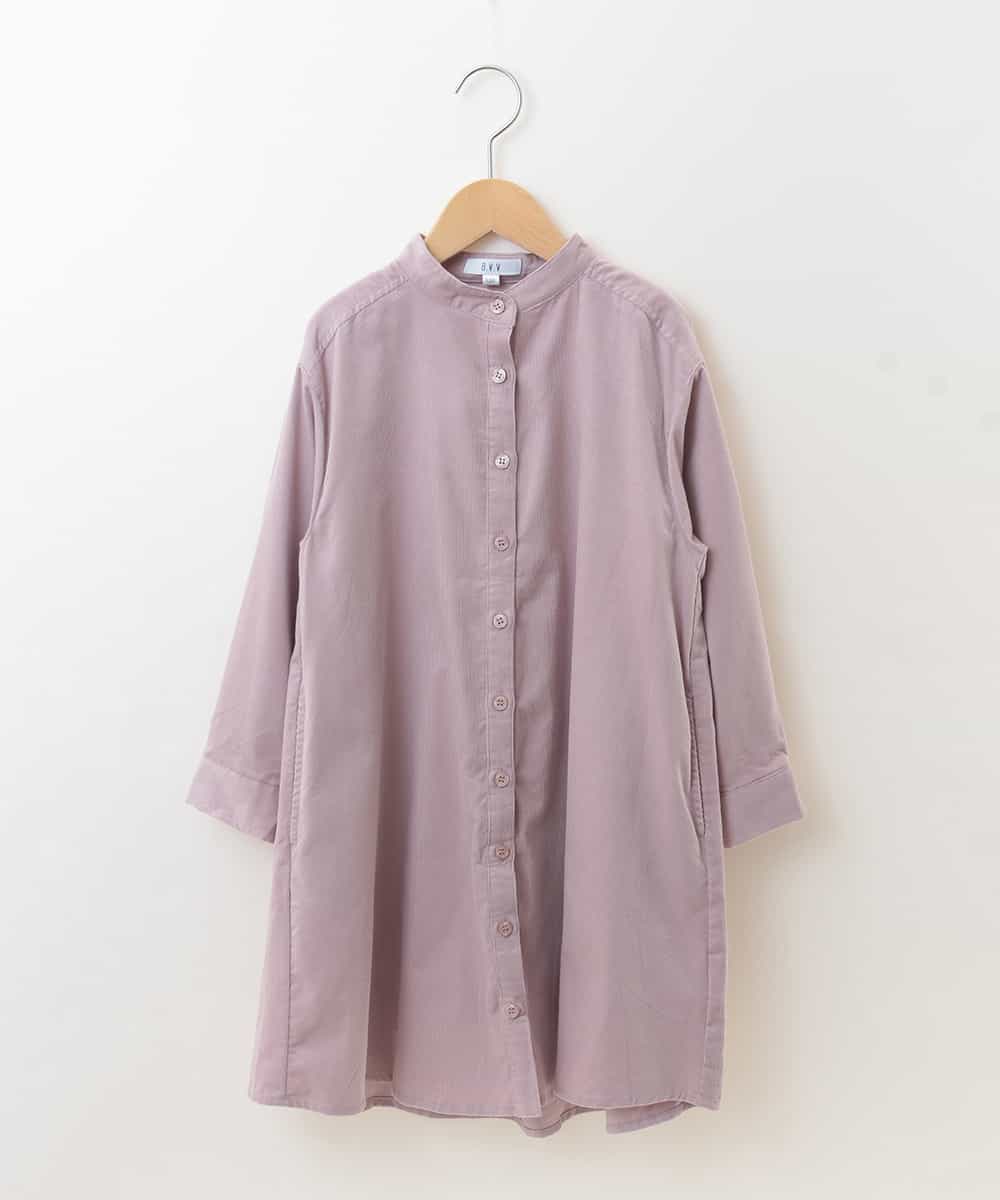 KJEKJ11034 a.v.v KIDS(アー・ヴェ・ヴェ) [100-130]コーデュロイシャツワンピース[WEB限定サイズ] ピンク